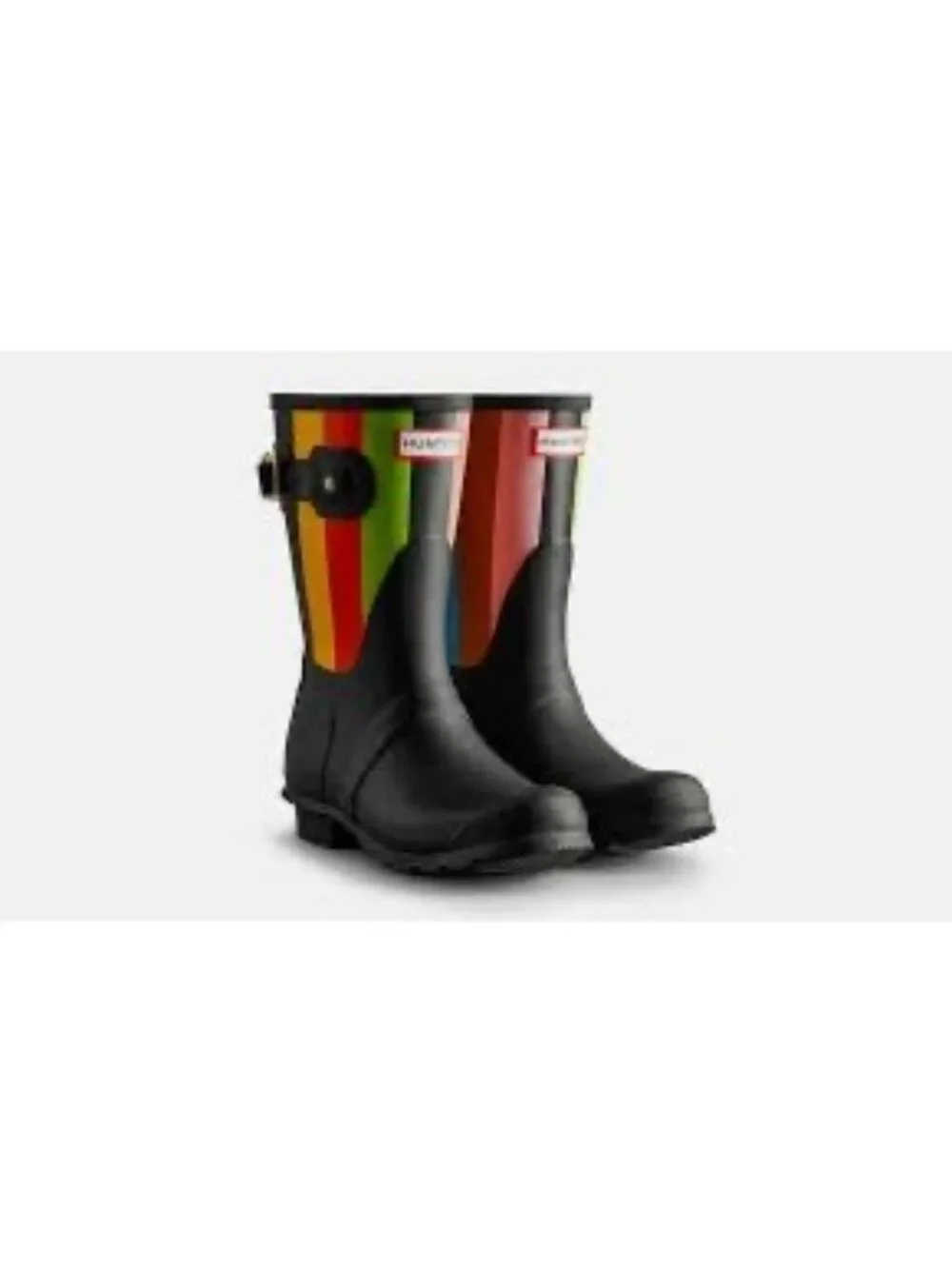 Hunter Women's Black Multi Striped Rain Boots - Size 7 US - New